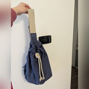 Jw Anderson X Uniqlo Canvas Navy Blue Drawstring Shoulder Bag